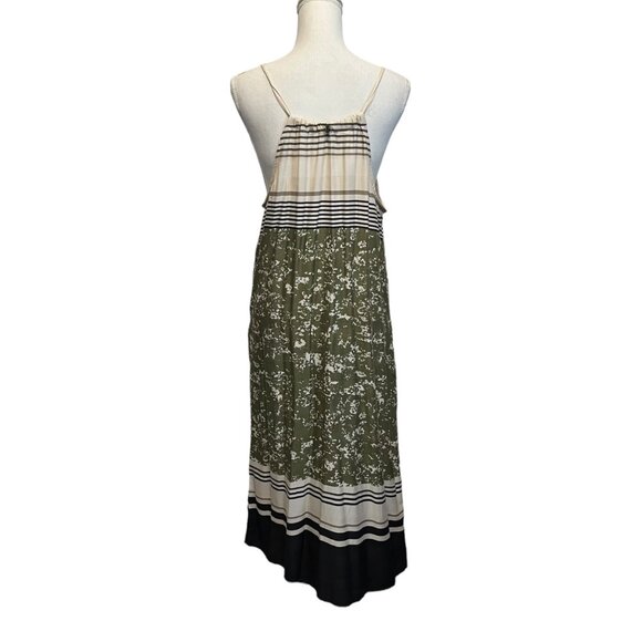 Prana Parisol Pocketed Scandi Chic Midi Dress Cargo Canopy Green & White Size XS - Picture 4 of 9